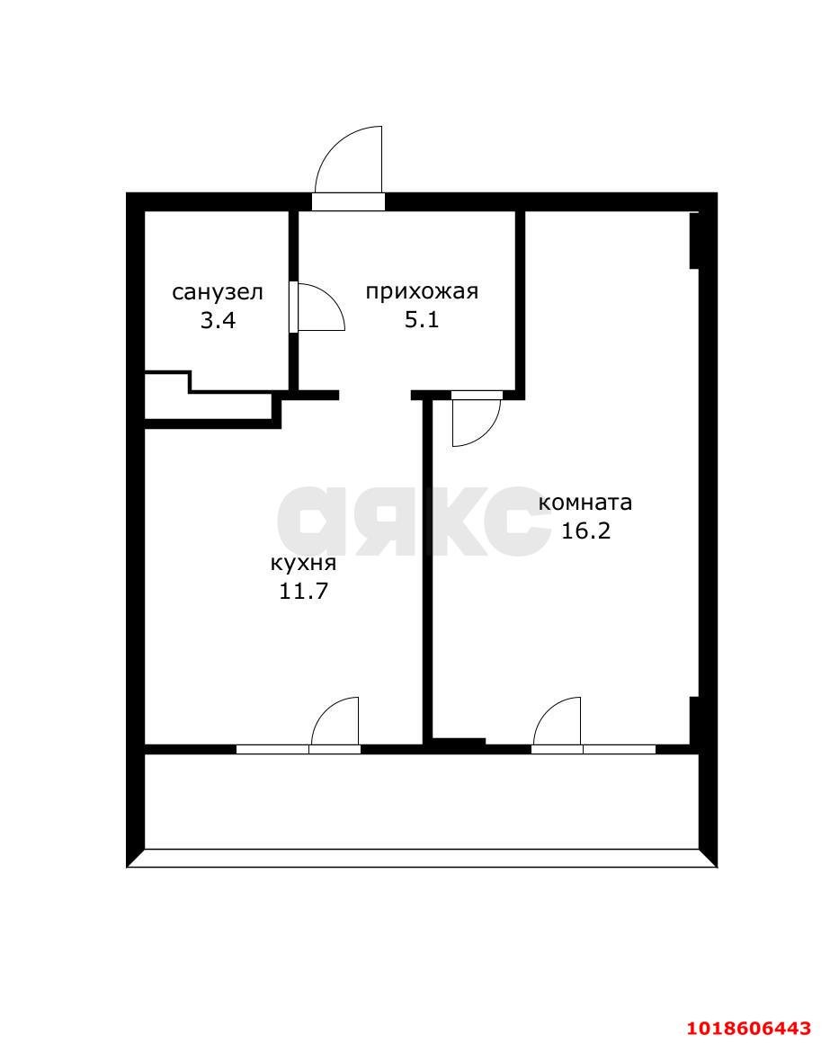 Фото №10: 1-комнатная квартира 36&nbsp;м², 5/5&nbsp;эт. - Краснодар, Прикубанский внутригородской округ, мкр. ЖК Подсолнухи, ул. Сахалинская, 15к2