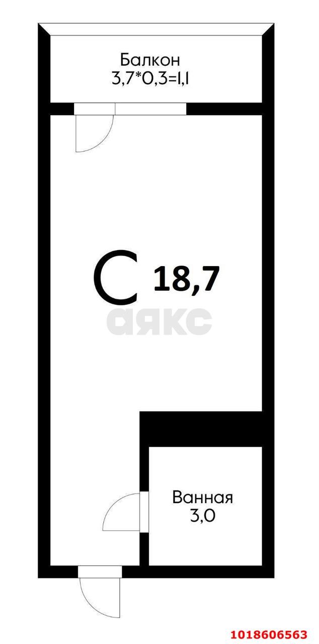 Фото №14: Студия 18&nbsp;м², 3/6&nbsp;эт. - Российский, Прикубанский внутригородской округ, мкр. ЖК София, ул. Куликова Поля, 17