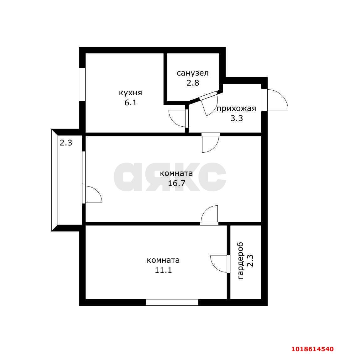 Фото №6: 2-комнатная квартира 46&nbsp;м², 2/5&nbsp;эт. - Краснодар, Карасунский внутригородской округ, мкр. Черёмушки, ул. Ставропольская, 123/1