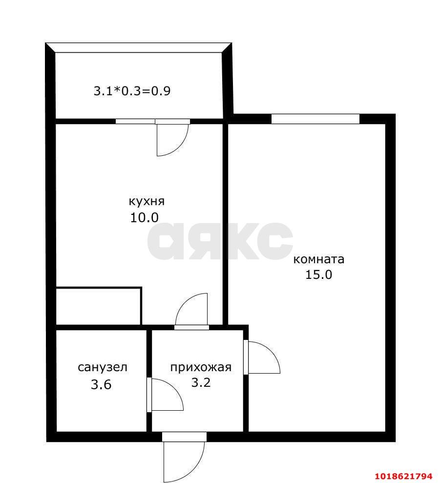 Фото №10: 1-комнатная квартира 32&nbsp;м², 7/24&nbsp;эт. - Краснодар, Прикубанский внутригородской округ, мкр. жилой комплекс Свобода, ул. Домбайская, 55к1