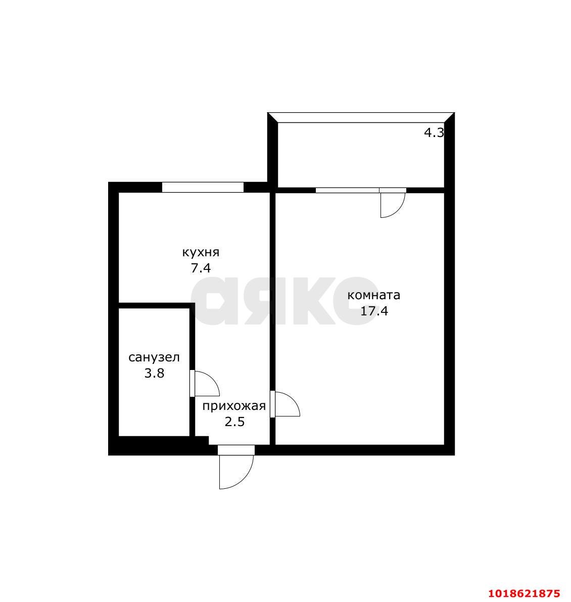 Фото №14: 1-комнатная квартира 34&nbsp;м², 6/9&nbsp;эт. - Краснодар, Карасунский внутригородской округ, мкр. Комсомольский, ул. 30-й Иркутской Дивизии, 8