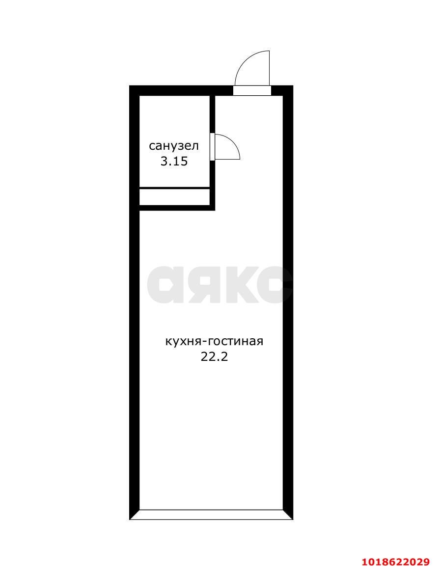 Фото №8: Студия 27&nbsp;м², 11/15&nbsp;эт. - Краснодар, Прикубанский внутригородской округ, Фестивальный, мкр. ЖК Цветы, ул. Круговая, 4Вк7