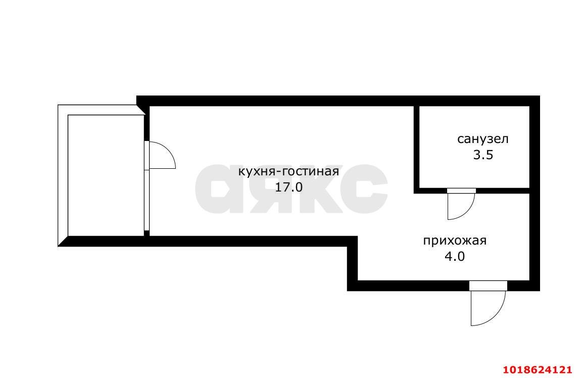 Фото №5: Студия 27&nbsp;м², 2/7&nbsp;эт. - Краснодар, Прикубанский внутригородской округ, мкр. Музыкальный, ул. имени С.С. Прокофьева, 35