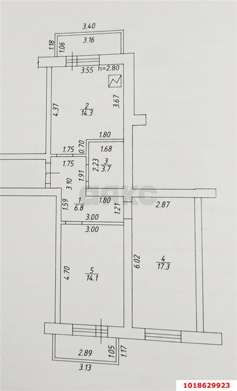 Фото №13: 2-комнатная квартира 62&nbsp;м², 1/6&nbsp;эт. - Краснодар, Прикубанский внутригородской округ, мкр. Музыкальный, ул. Московская, 152