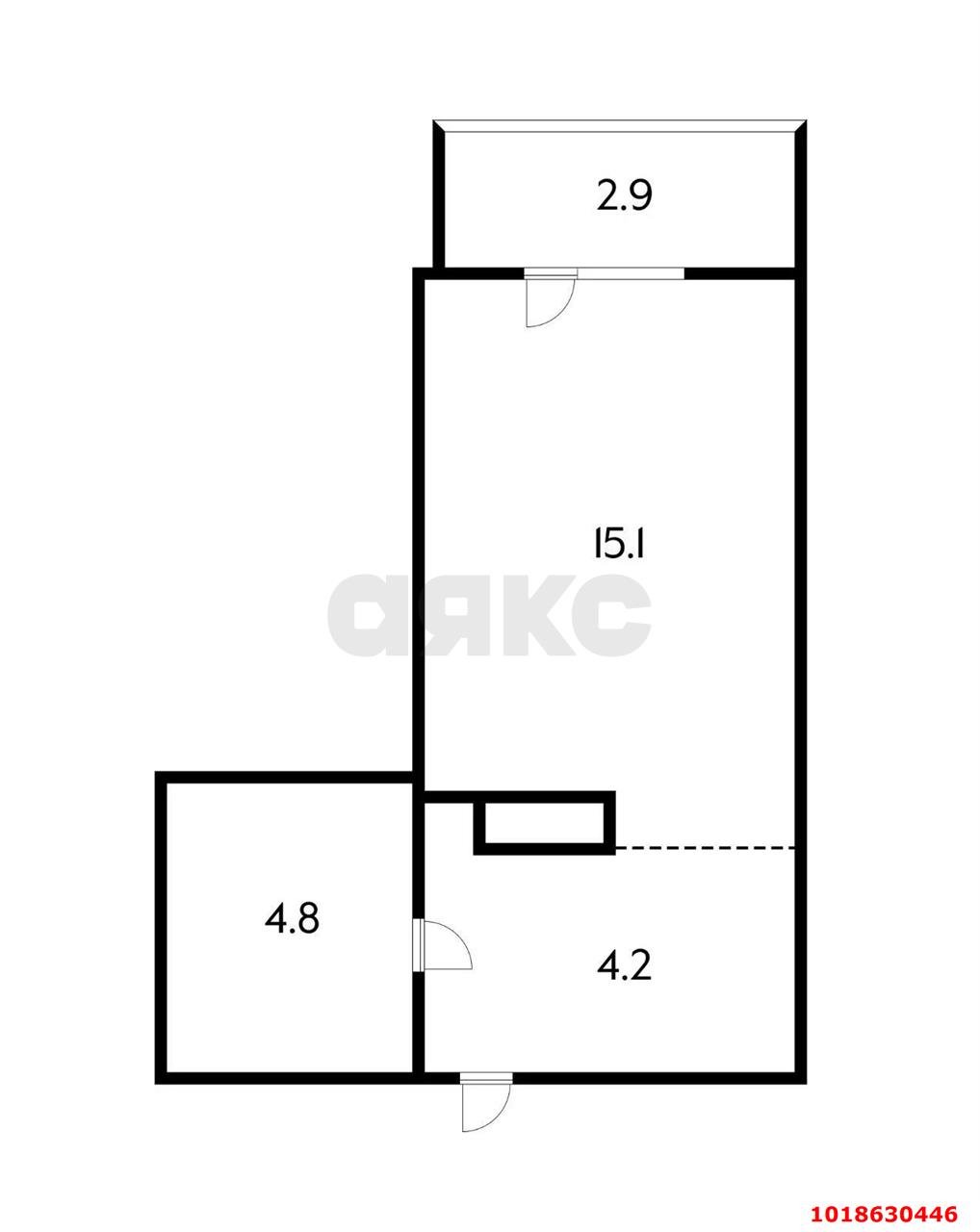 Фото №14: Студия 27&nbsp;м², 2/16&nbsp;эт. - Краснодар, Прикубанский внутригородской округ, имени Петра Метальникова, мкр. жилой комплекс Инсити, ул. Евгении Жигуленко, 11/2