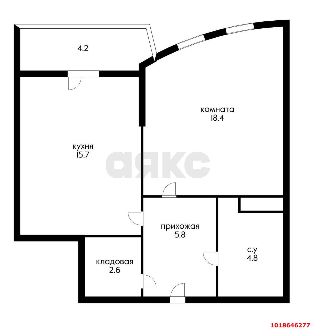 Фото №13: 1-комнатная квартира 52&nbsp;м², 12/20&nbsp;эт. - Краснодар, Прикубанский внутригородской округ, Школьный, Круглик, мкр. жилой комплекс Версаль, ул. Черниговская, 1