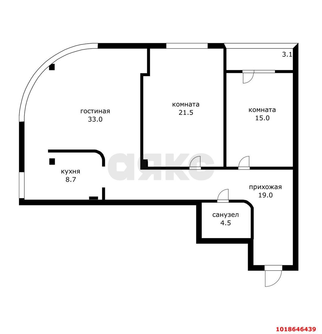 Фото №4: 3-комнатная квартира 107&nbsp;м², 3/5&nbsp;эт. - Краснодар, мкр. Западный внутригородской округ, ул. имени Дзержинского, 35