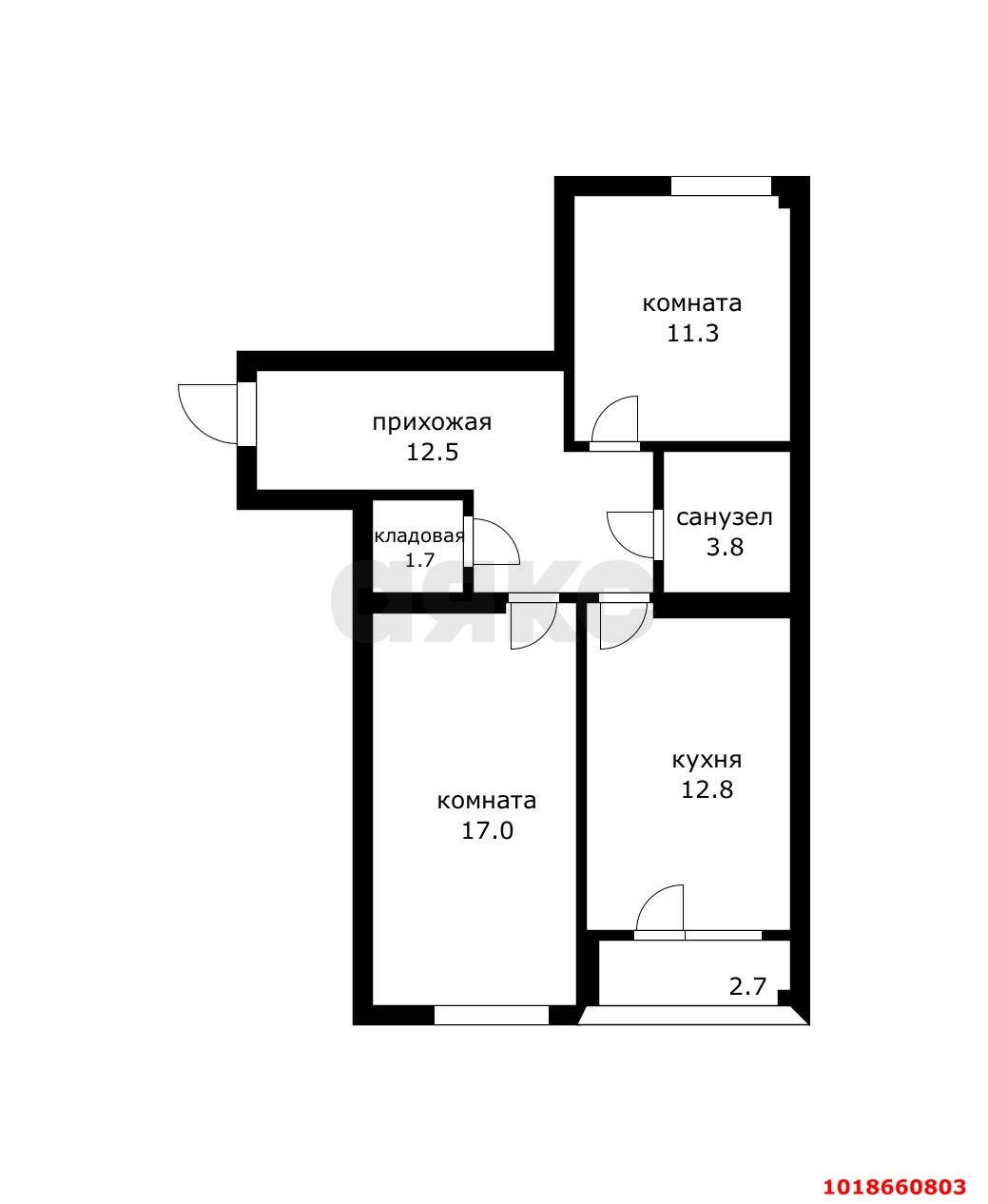Фото №12: 2-комнатная квартира 60&nbsp;м², 5/5&nbsp;эт. - Краснодар, Прикубанский внутригородской округ, мкр. жилой комплекс Краски, ул. Краеведа Соловьёва, 6к1