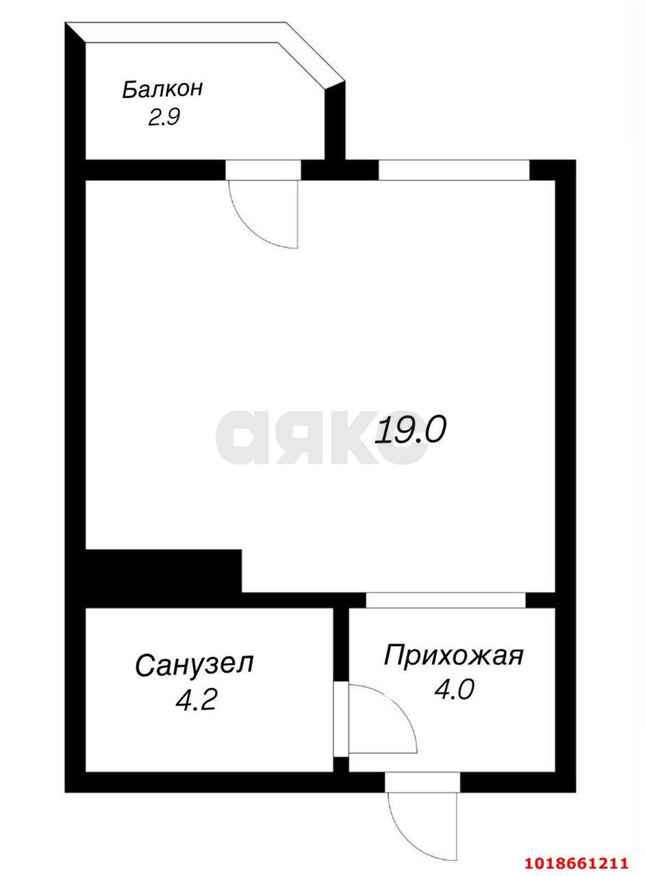 Фото №10: Студия 30&nbsp;м², 15/22&nbsp;эт. - Краснодар, Прикубанский внутригородской округ, мкр. ЖК Губернский, ул. им. Героя Яцкова И.В., 9к1