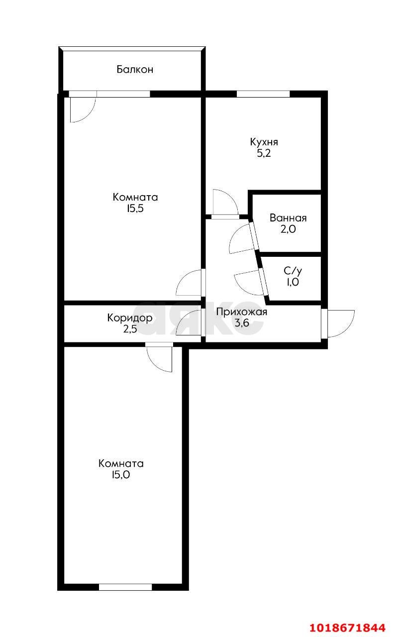 Фото №6: 2-комнатная квартира 45&nbsp;м², 2/5&nbsp;эт. - Краснодар, Центральный внутригородской округ, мкр. 40 лет Победы, ул. Клиническая, 18
