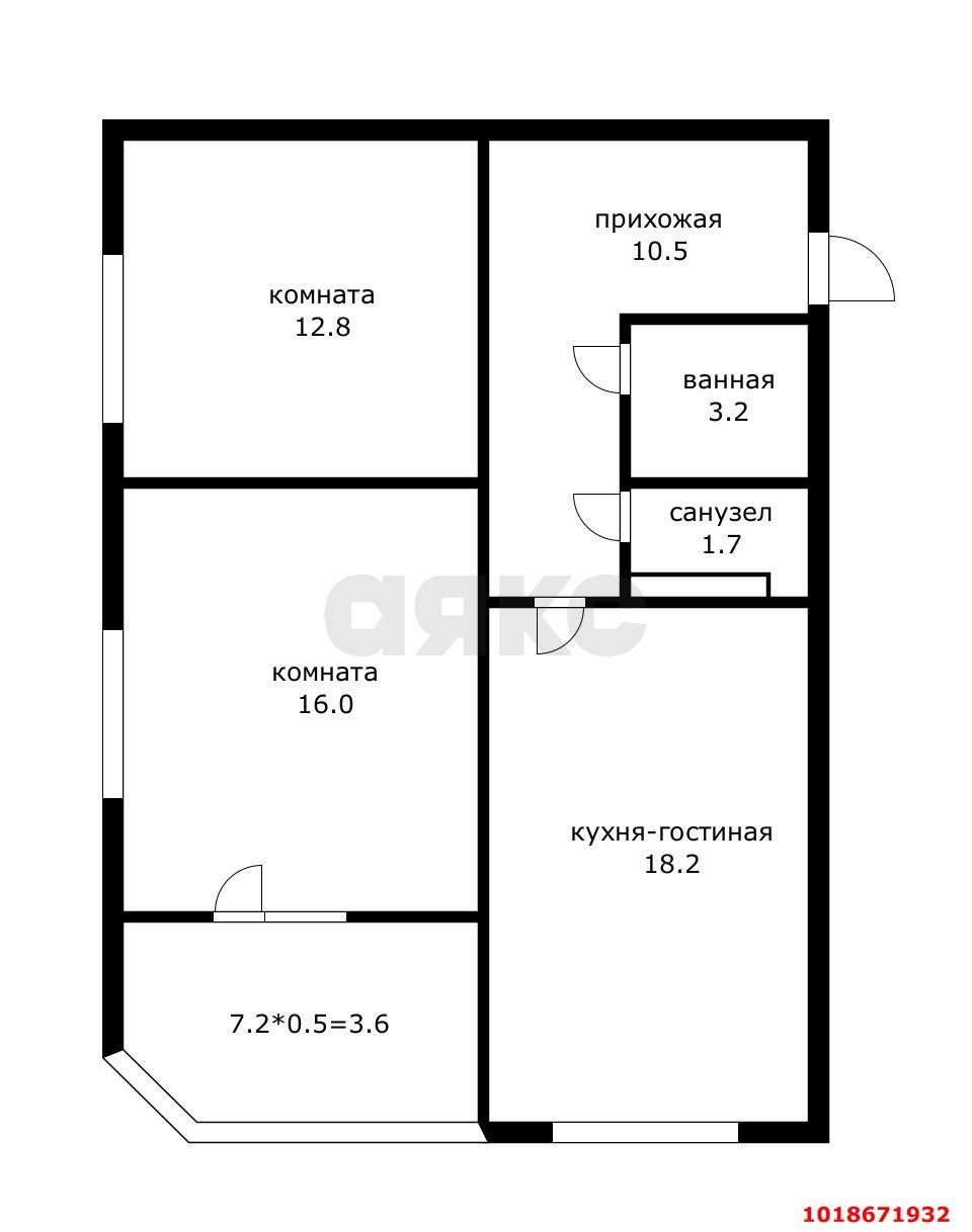Фото №13: 2-комнатная квартира 71&nbsp;м², 6/24&nbsp;эт. - Краснодар, Прикубанский внутригородской округ, Россинского, мкр. жилой комплекс Титаны, б-р Адмирала Пустошкина, 11