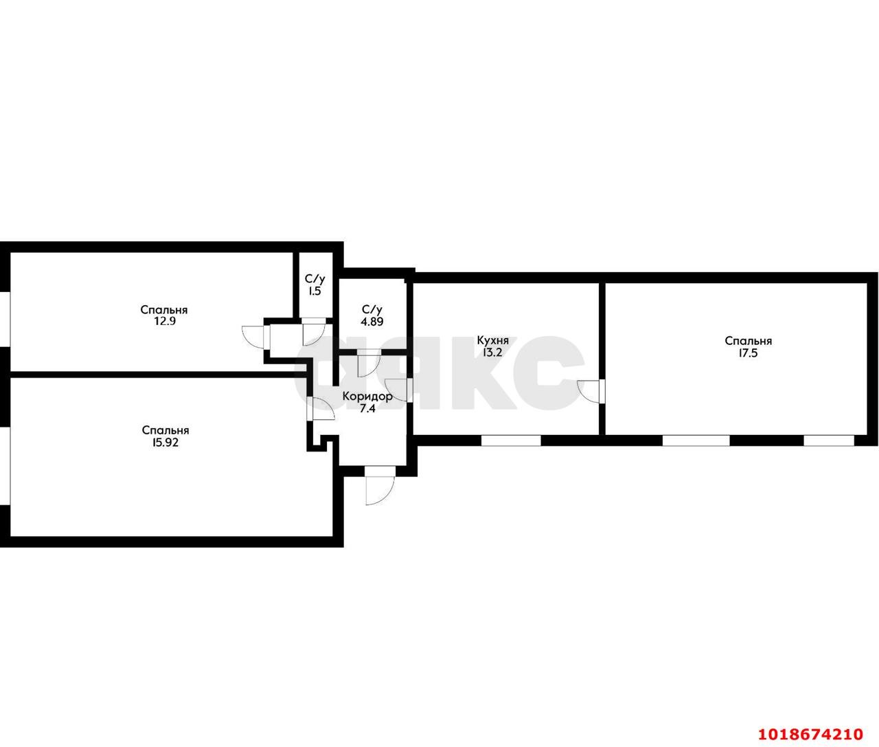 Фото №13: 3-комнатная квартира 73&nbsp;м², 1/1&nbsp;эт. - Краснодар, Прикубанский внутригородской округ, мкр. отделение № 2 Агрофирмы Солнечная, 2