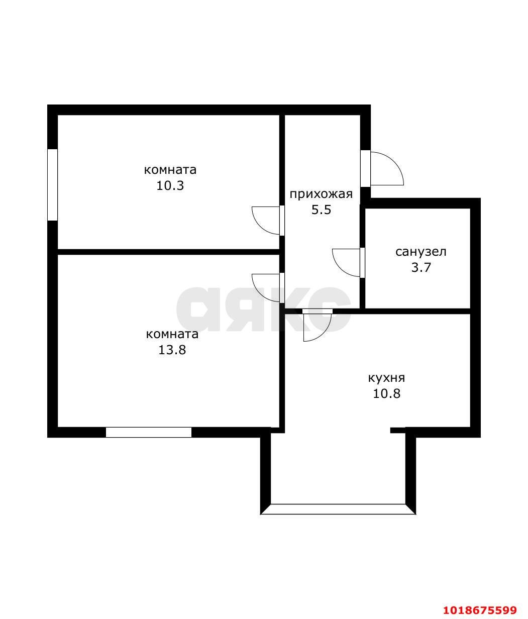 Фото №14: 2-комнатная квартира 44&nbsp;м², 4/5&nbsp;эт. - Яблоновский, ул. Гагарина, 148/1к10