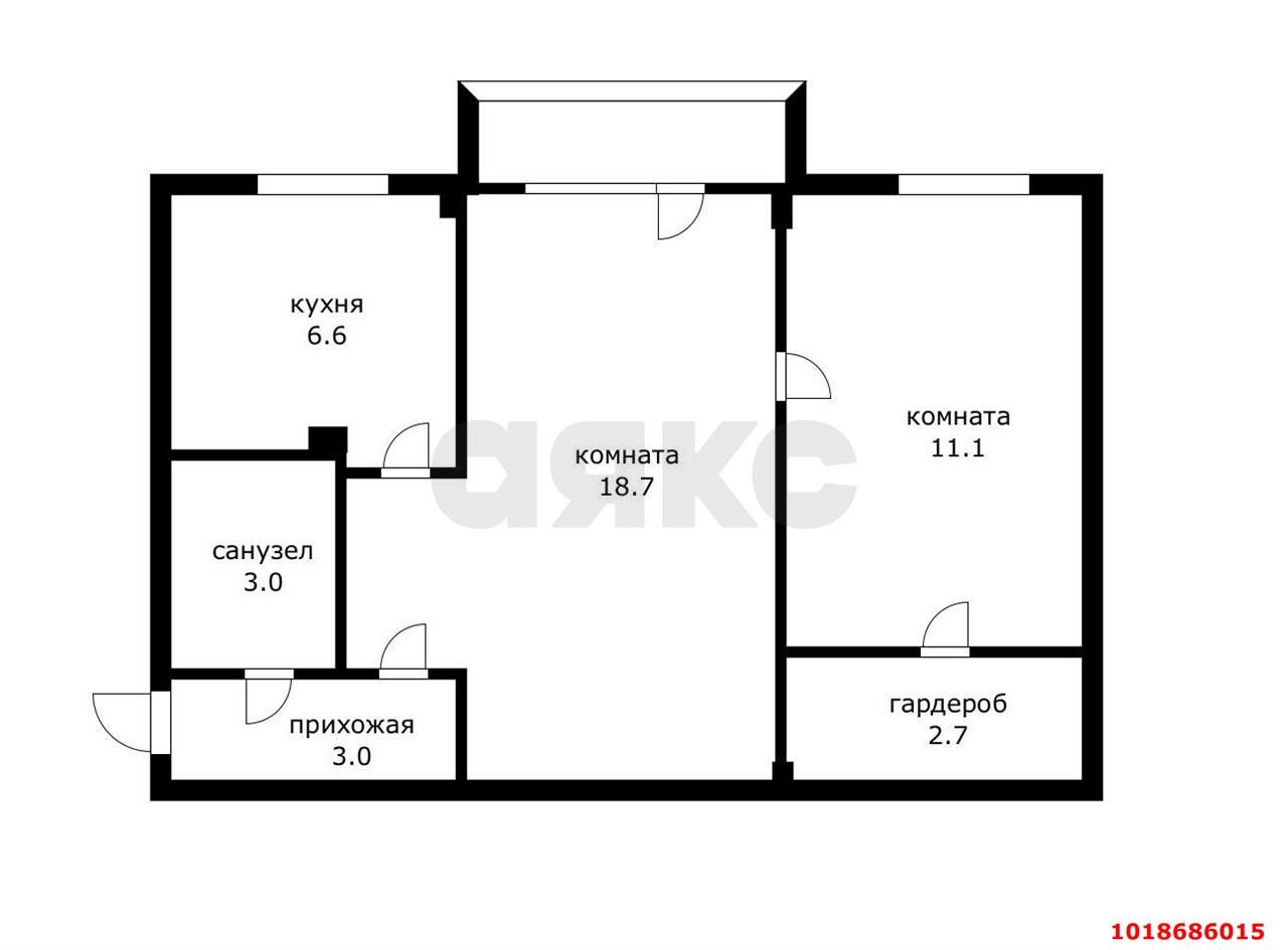 Фото №6: 2-комнатная квартира 48&nbsp;м², 4/5&nbsp;эт. - Краснодар, Прикубанский внутригородской округ, мкр. Авиагородок, ул. Авиагородок, 18