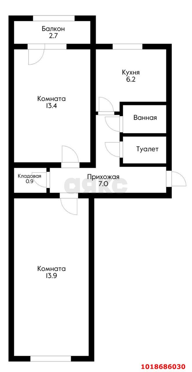 Фото №17: 2-комнатная квартира 50&nbsp;м², 5/5&nbsp;эт. - Краснодар, Центральный внутригородской округ, мкр. Черёмушки, ул. Айвазовского, 50