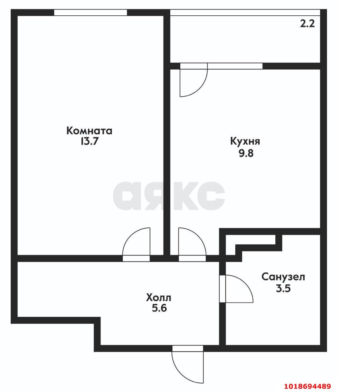 Фото №10: 1-комнатная квартира 35&nbsp;м², 5/20&nbsp;эт. - Российский, мкр. Прикубанский внутригородской округ, ул. имени В.М. Комарова, 21Б