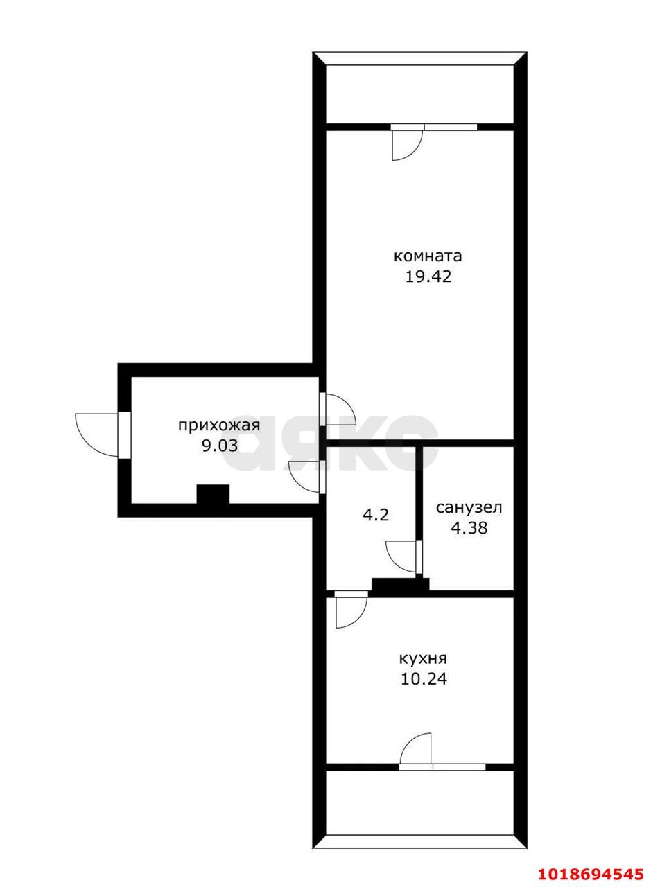 Фото №12: 1-комнатная квартира 53&nbsp;м², 8/12&nbsp;эт. - Краснодар, Прикубанский внутригородской округ, мкр. Новый, ул. 9-я Тихая, 17