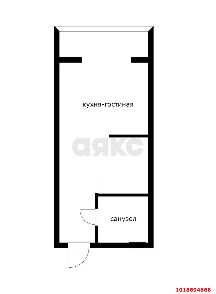 Фото №12: Студия 26&nbsp;м², 1/6&nbsp;эт. - Краснодар, Прикубанский внутригородской округ, Калинино, мкр. Завод Радиоизмерительных Приборов, ул. Пригородная, 311/1