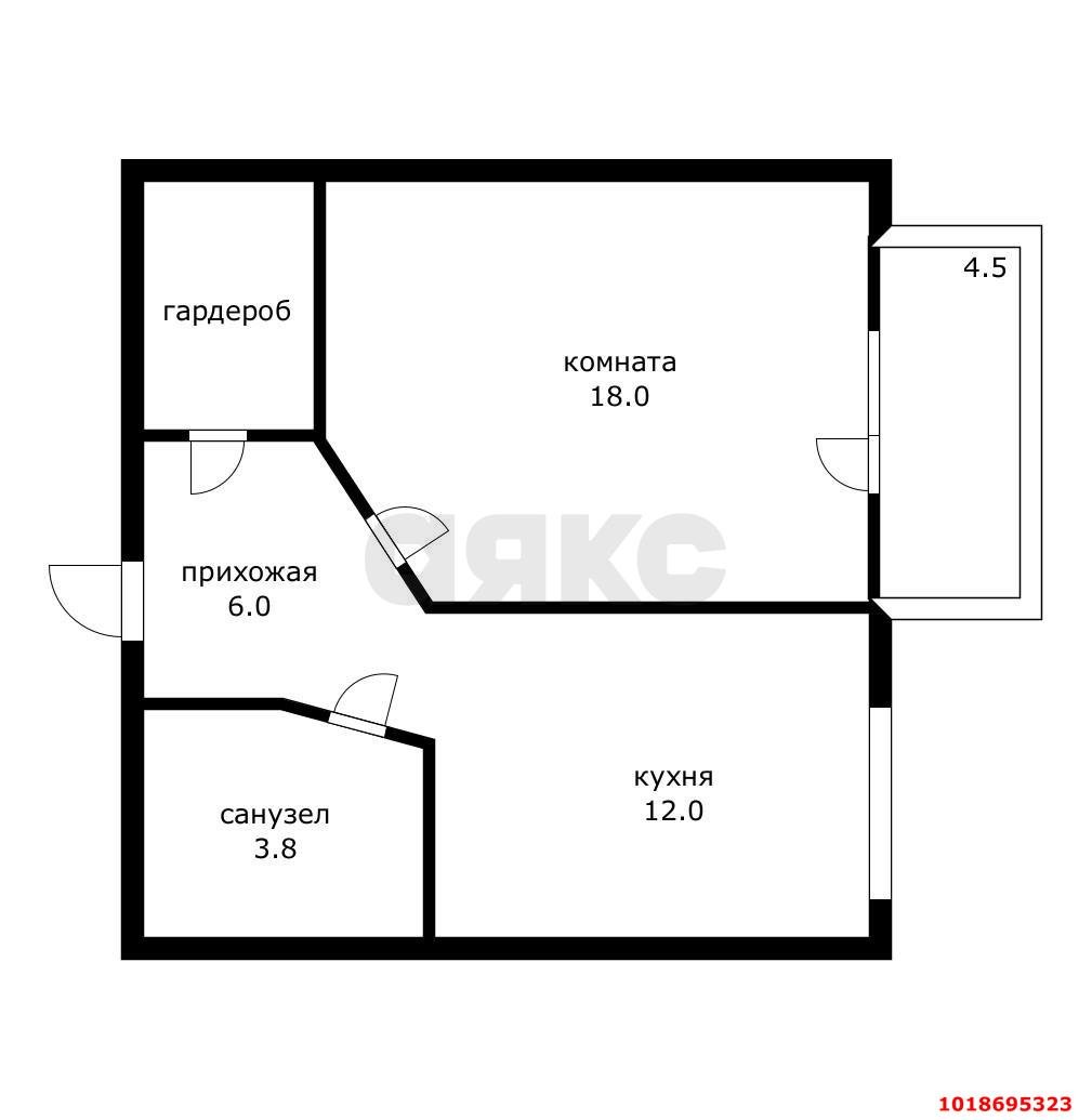 Фото №16: 1-комнатная квартира 47&nbsp;м², 15/24&nbsp;эт. - Краснодар, Карасунский внутригородской округ, мкр. Камвольно-суконный Комбинат, ул. Онежская, 1