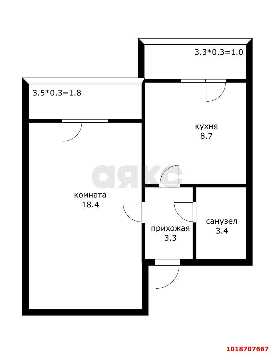 Фото №9: 1-комнатная квартира 40&nbsp;м², 4/5&nbsp;эт. - Новая Адыгея, мкр. жилой комплекс Мега, ул. Бжегокайская, 90/3к2