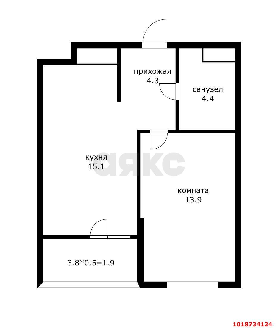 Фото №14: 1-комнатная квартира 40&nbsp;м², 16/16&nbsp;эт. - Новая Адыгея, мкр. ЖК Мегасити, ул. Бжедугская, 4к1