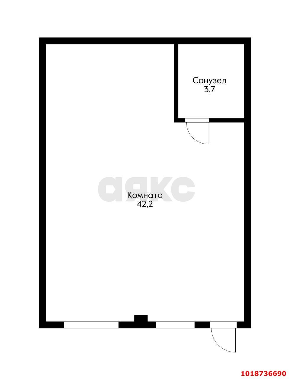 Фото №16: 1-комнатная квартира 45&nbsp;м², 1/5&nbsp;эт. - Яблоновский, пер. 2-й Первомайский, 7