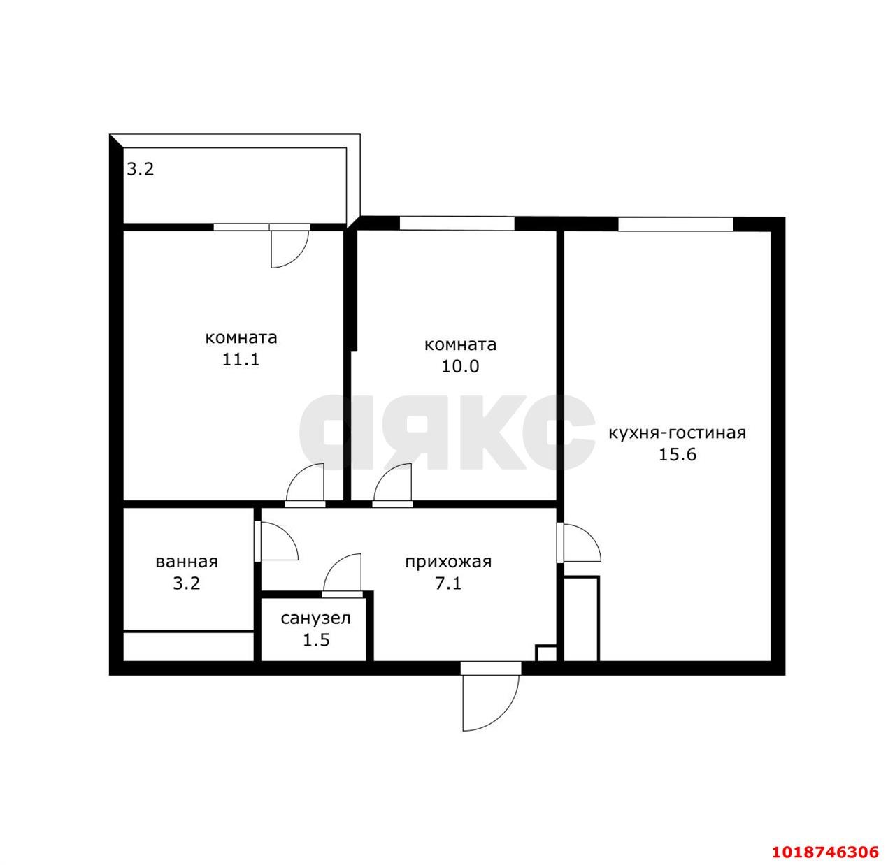 Фото №4: 2-комнатная квартира 52&nbsp;м², 10/24&nbsp;эт. - Краснодар, Прикубанский внутригородской округ, мкр. жилой комплекс Свобода, ул. Домбайская, 55