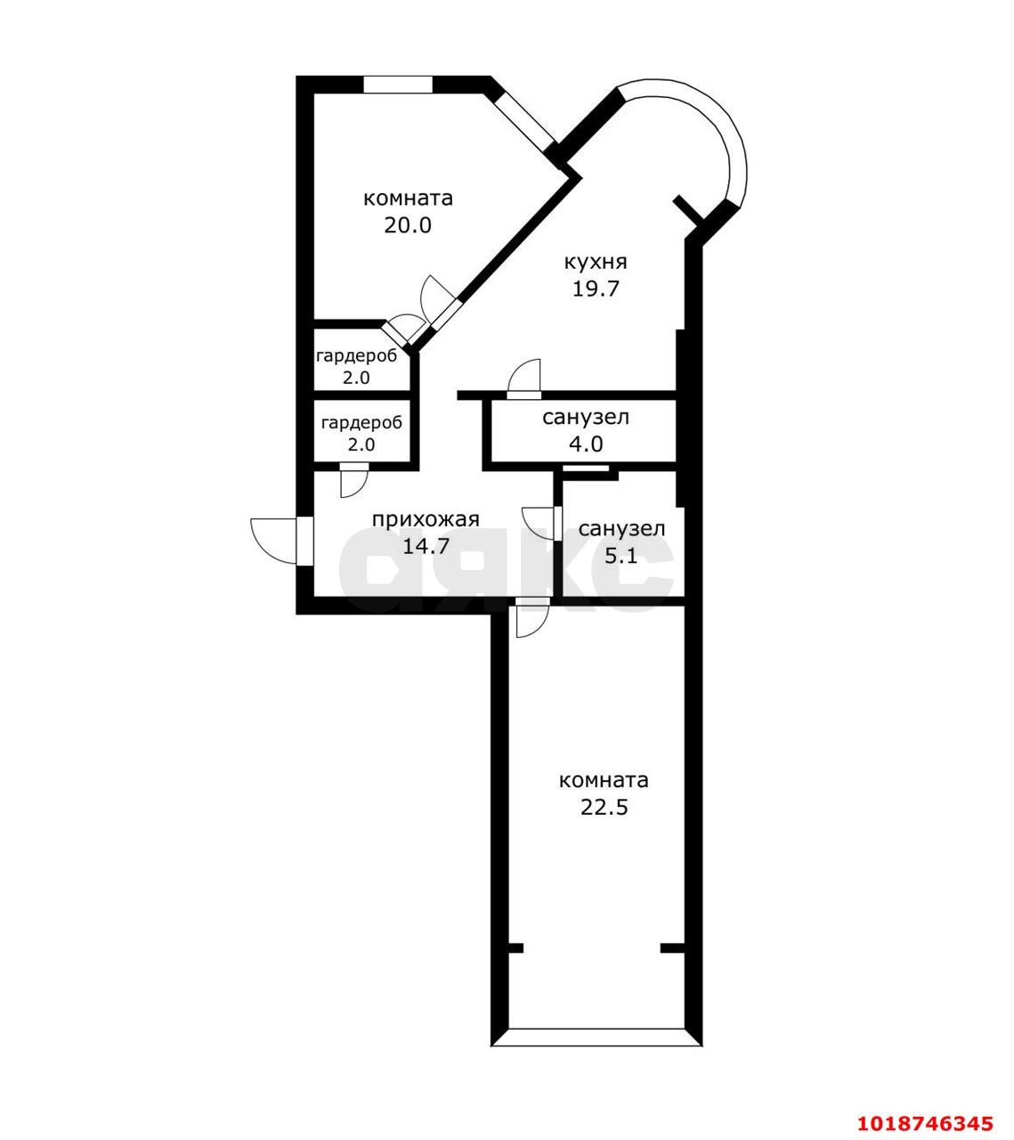 Фото №24: 2-комнатная квартира 90&nbsp;м², 3/12&nbsp;эт. - Краснодар, Западный внутригородской округ, мкр. Юбилейный, ул. Бульварное Кольцо, 7