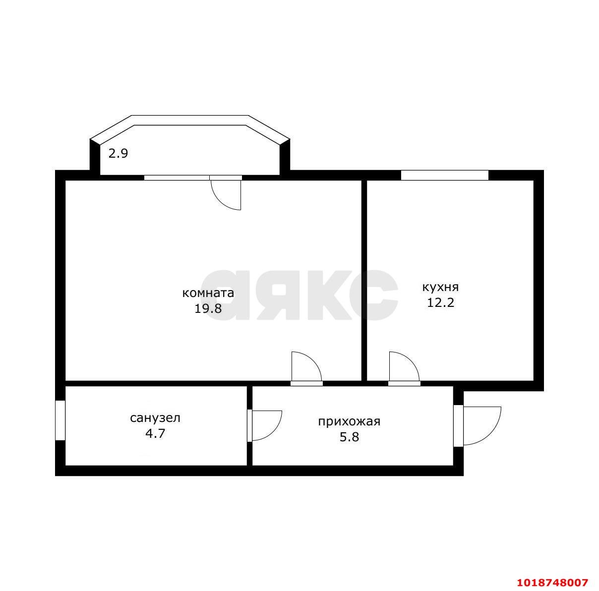 Фото №10: 1-комнатная квартира 44&nbsp;м², 1/4&nbsp;эт. - Новая Адыгея, мкр. жилой комплекс Тургеневский-2, ул. Тургеневское шоссе, 25/7Г