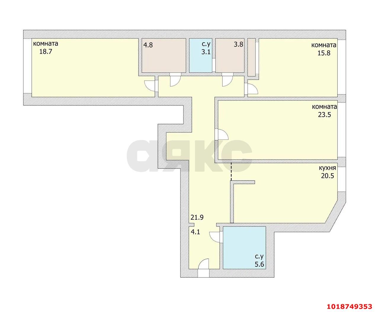 Фото №20: 3-комнатная квартира 125&nbsp;м², 6/24&nbsp;эт. - Краснодар, Кожзавод, ЖК Европейский, мкр. Западный внутригородской округ, ул. Кожевенная, 28