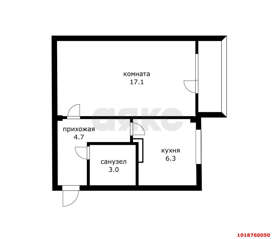 Фото №5: 1-комнатная квартира 35&nbsp;м², 3/5&nbsp;эт. - Краснодар, Западный внутригородской округ, мкр. Фестивальный, ул. имени Тургенева, 136