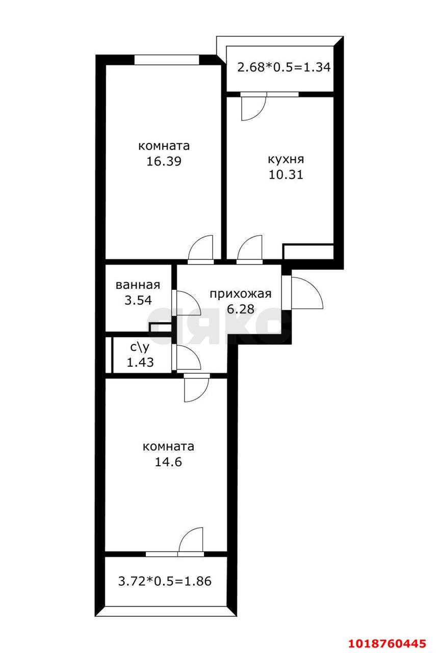 Фото №5: 2-комнатная квартира 58&nbsp;м², 10/24&nbsp;эт. - Краснодар, Прикубанский внутригородской округ, мкр. Музыкальный, ул. Российская, 257/7