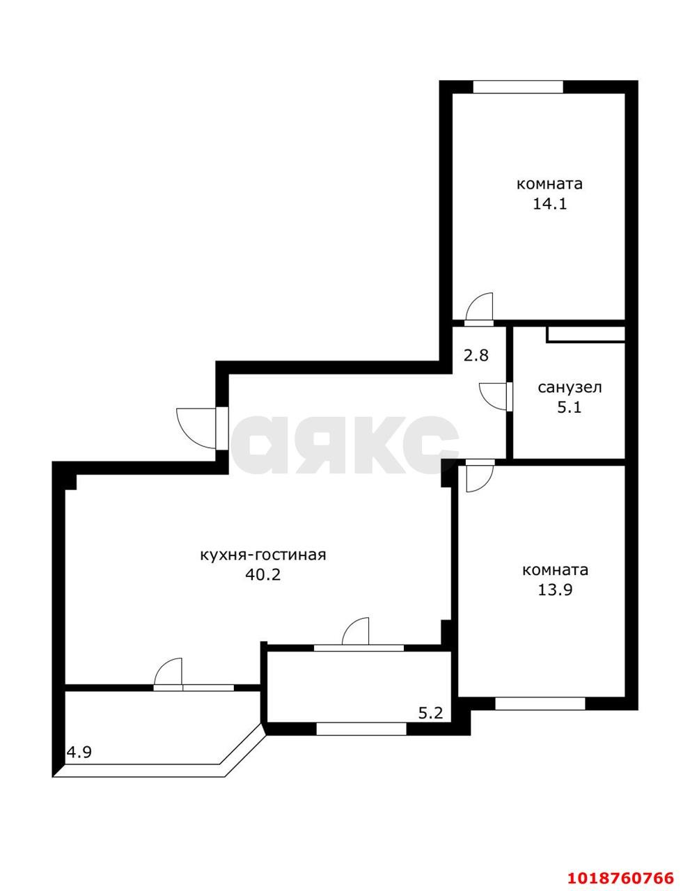 Фото №3: 3-комнатная квартира 81&nbsp;м², 2/22&nbsp;эт. - Краснодар, Прикубанский внутригородской округ, мкр. ЖК Губернский, ул. им. Героя Яцкова И.В., 17
