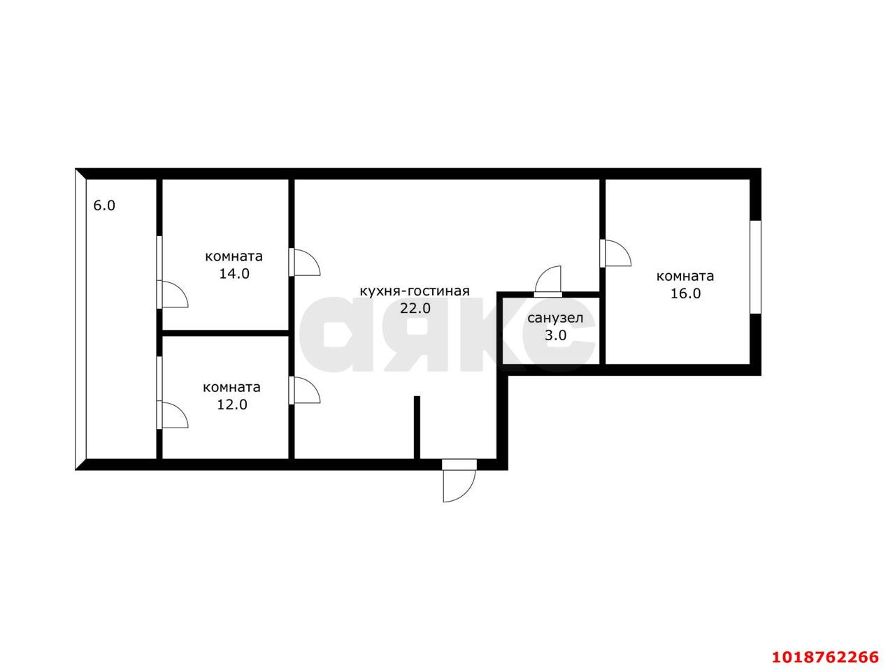 Фото №13: 3-комнатная квартира 70&nbsp;м², 14/16&nbsp;эт. - Краснодар, Карасунский внутригородской округ, Участок № 35, мкр. ЖК Грин Парк, ул. Дмитрия Благоева, 29к2