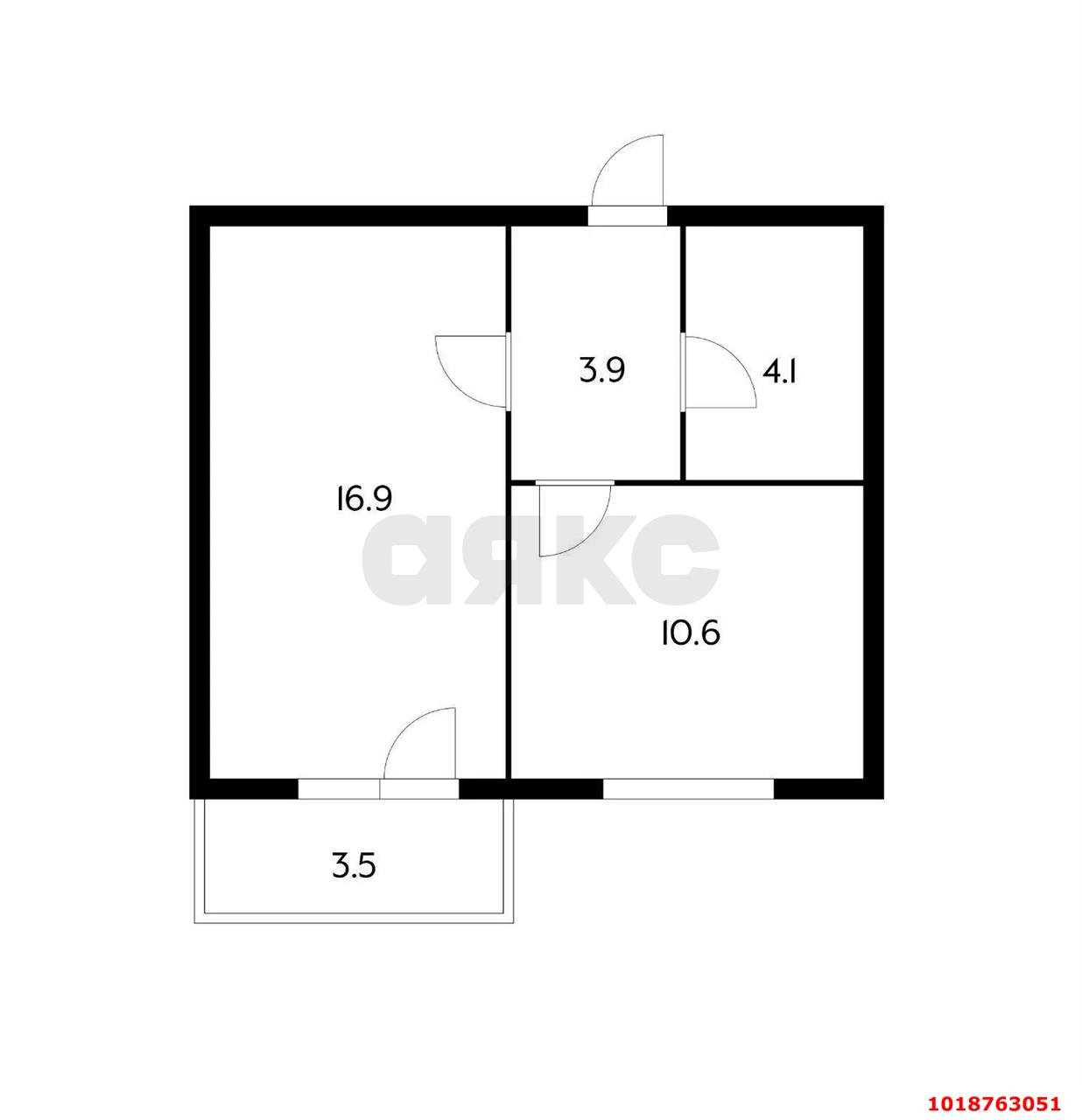 Фото №19: 1-комнатная квартира 40&nbsp;м², 2/3&nbsp;эт. - Новая Адыгея, мкр. ЖК Виноградъ, ул. Бжегокайская, 19к5