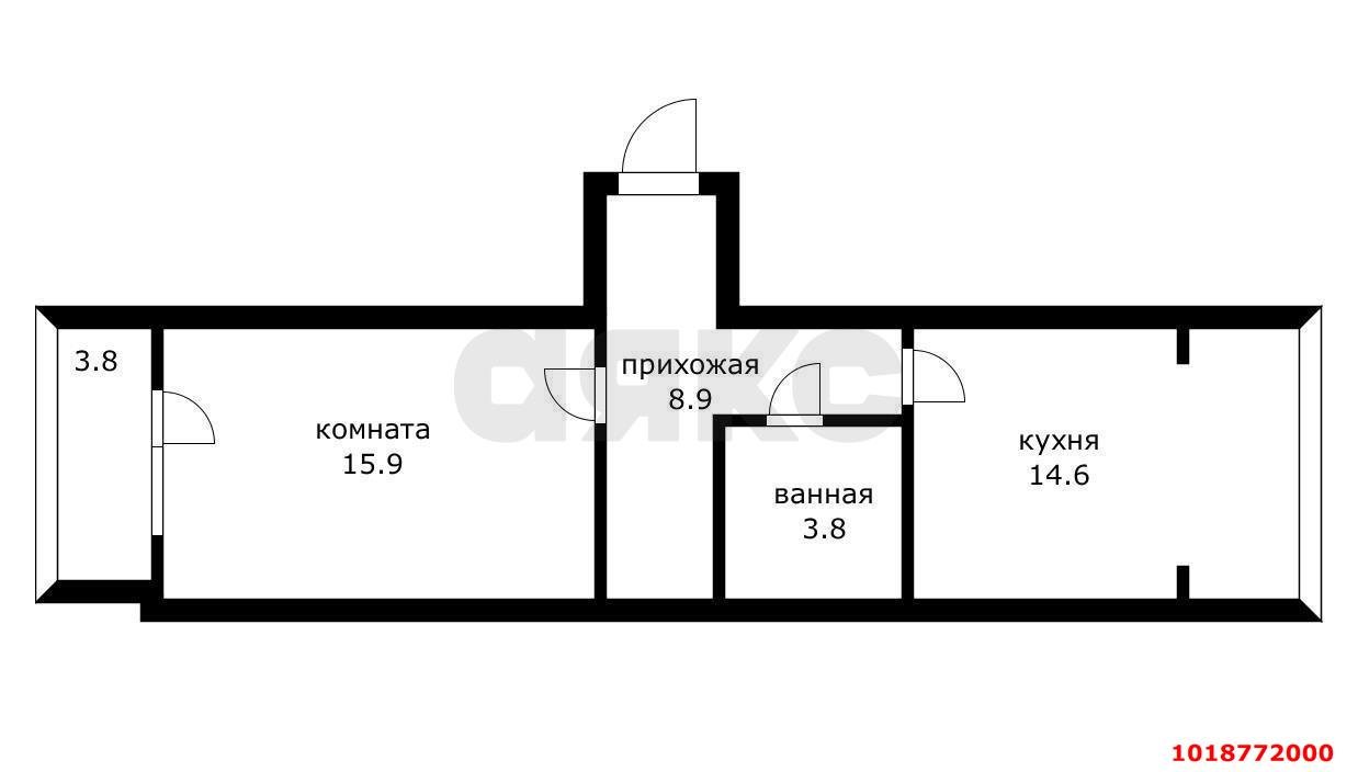 Фото №17: 1-комнатная квартира 43&nbsp;м², 4/6&nbsp;эт. - Краснодар, Прикубанский внутригородской округ, мкр. Музыкальный, ул. имени С.С. Прокофьева, 6
