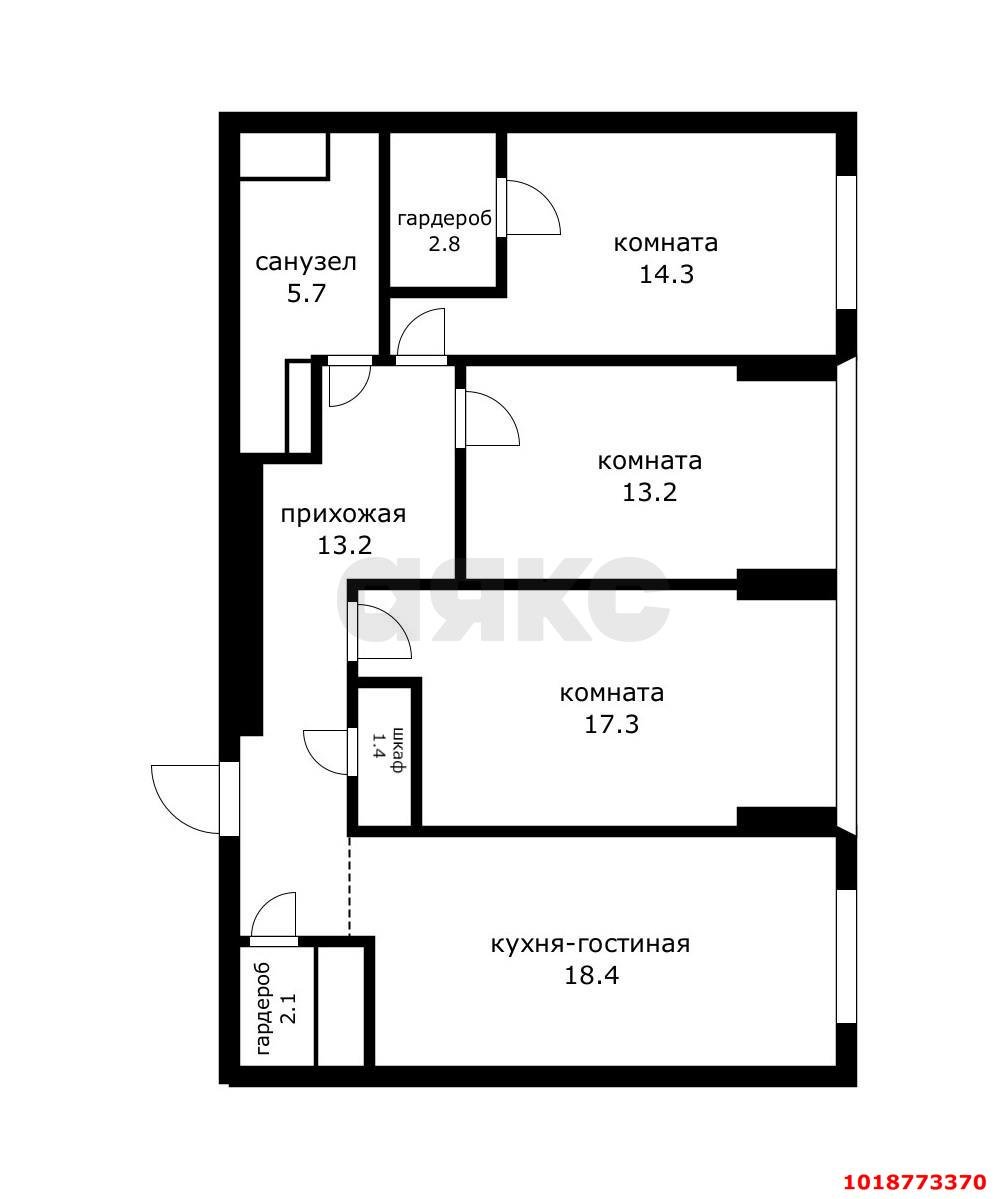 Фото №31: 3-комнатная квартира 90&nbsp;м², 7/24&nbsp;эт. - Краснодар, Западный внутригородской округ, Фестивальный, мкр. ЖК Тургенев, ул. Дальняя, 8к2