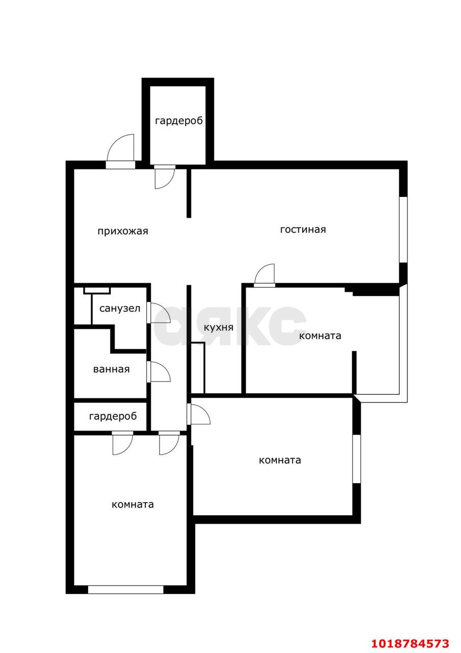 Фото №6: 3-комнатная квартира 95&nbsp;м², 13/24&nbsp;эт. - Краснодар, Западный внутригородской округ, Горогороды, ЖК Береговая-2, мкр. Центральный, ул. Береговая, 2к1