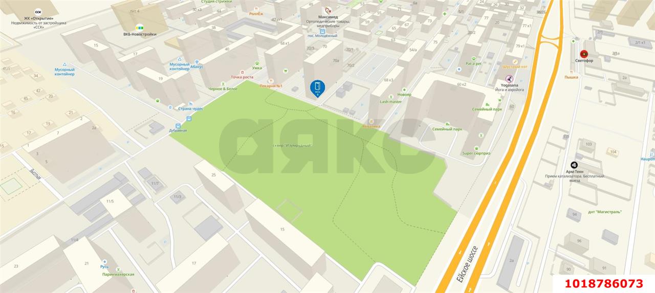 Фото №9: Торговое помещение 103&nbsp;м², 1/16&nbsp;эт. - Краснодар, Прикубанский внутригородской округ, Молодёжный, мкр. жилой комплекс Абрикос, ул. 5-я Дорожная, 68к2
