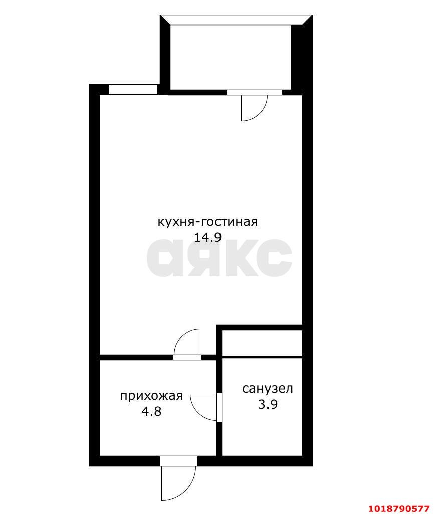 Фото №8: Студия 32&nbsp;м², 2/24&nbsp;эт. - Краснодар, Карасунский внутригородской округ, Пашковский, мкр. жилой комплекс Перемена, ул. Бородинская, 152
