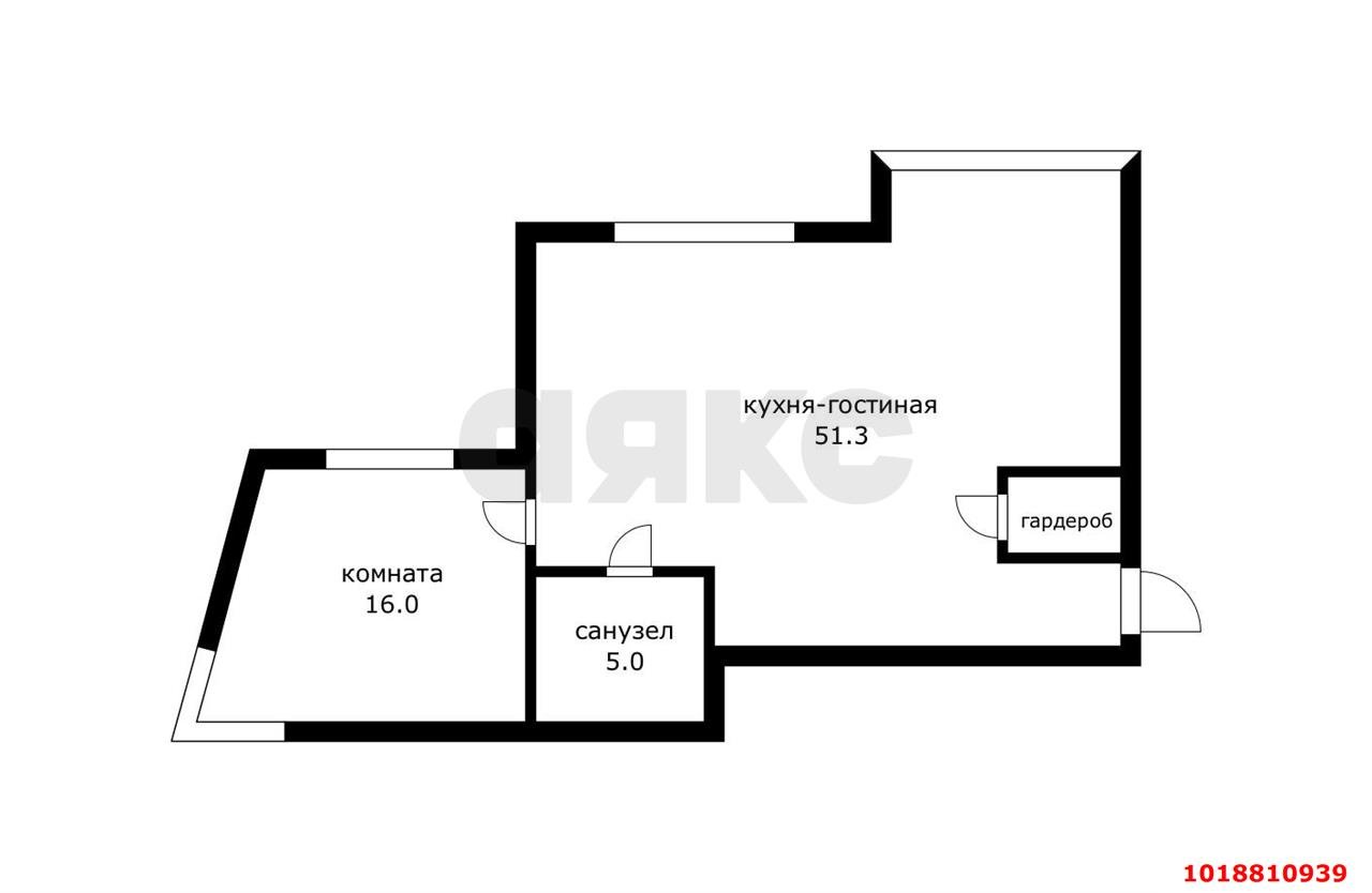 Фото №9: 2-комнатная квартира 73&nbsp;м², 12/16&nbsp;эт. - Краснодар, Прикубанский внутригородской округ, Фестивальный, мкр. Солнечный, пр-кт Константина Образцова, 27/1