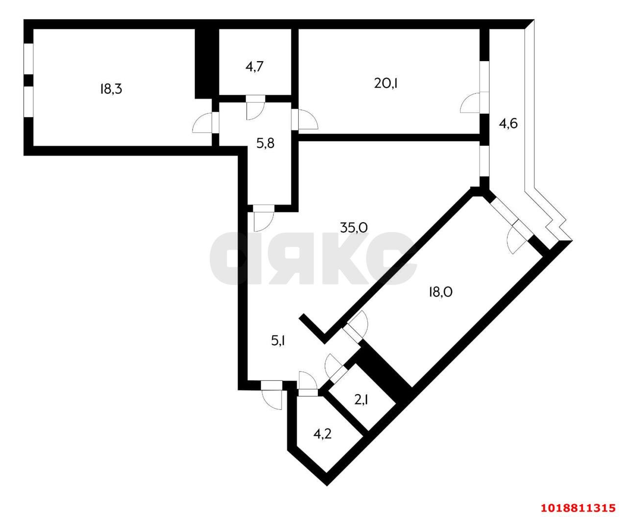 Фото №20: 3-комнатная квартира 117&nbsp;м², 4/24&nbsp;эт. - Краснодар, Западный внутригородской округ, ЖК Центральный, мкр. Центральный, ул. Будённого, 129
