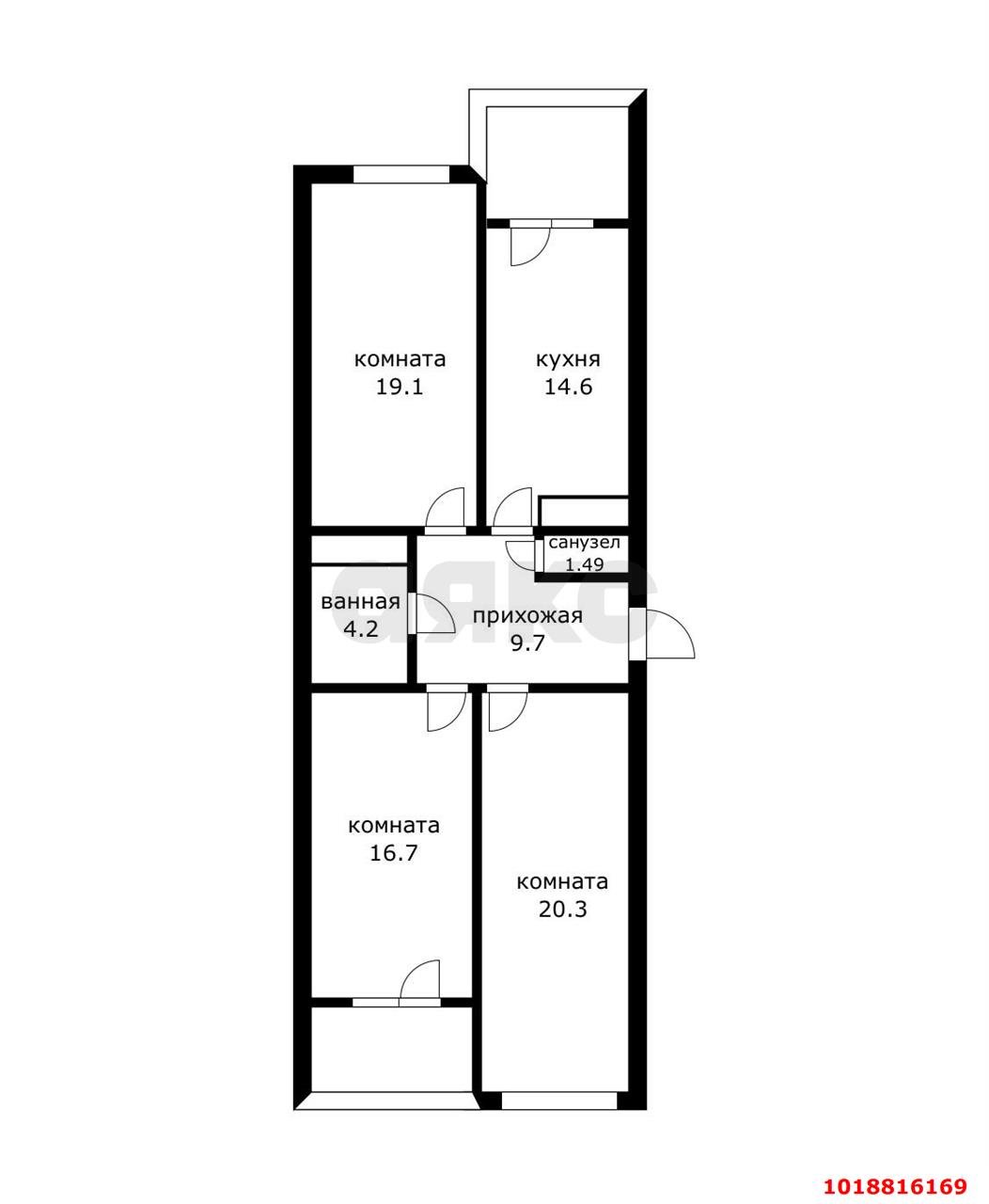 Фото №25: 3-комнатная квартира 100&nbsp;м², 12/23&nbsp;эт. - Краснодар, Карасунский внутригородской округ, Хлопчато-бумажный Комбинат, мкр. жилой комплекс Фамилия, ул. Старокубанская, 124