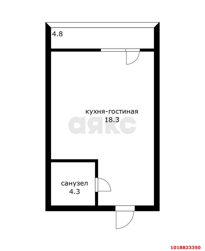 Фото №10: Студия 27&nbsp;м², 1/5&nbsp;эт. - Краснодар, Прикубанский внутригородской округ, мкр. жилой комплекс Лондон Парк, ул. имени Ивана Лотышева, 11