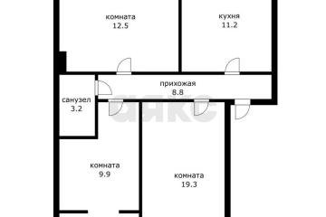 Фото №1: 3-комнатная квартира 69 м², 1/5 эт. - Яблоновский, ул. Лаухина, 9