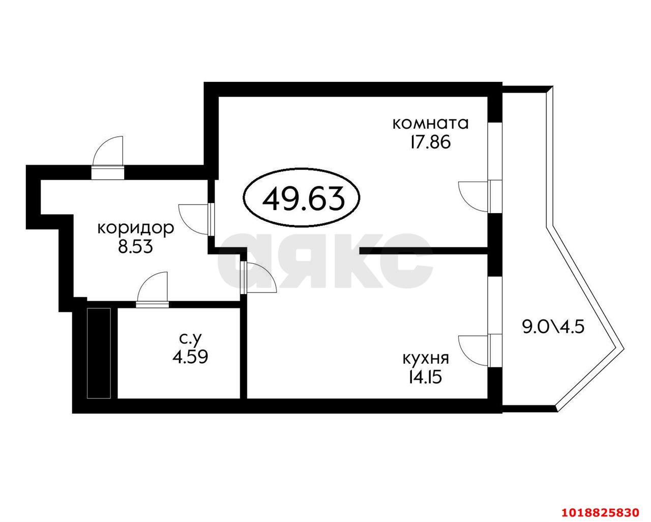 Фото №16: 1-комнатная квартира 55&nbsp;м², 10/25&nbsp;эт. - Краснодар, Прикубанский внутригородской округ, Фестивальный, Отделение № 1 совхоза Солнечный, мкр. ЖК Седьмой Континент, ул. Совхозная, 1к5