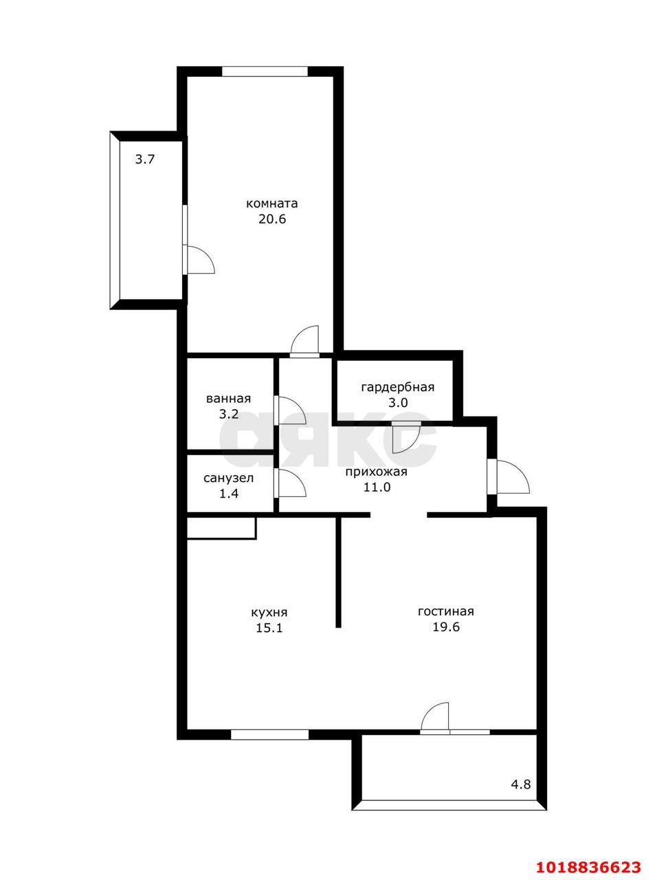 Фото №19: 2-комнатная квартира 80&nbsp;м², 2/17&nbsp;эт. - Краснодар, Кожзавод, мкр. Западный внутригородской округ, ул. Кожевенная, 40