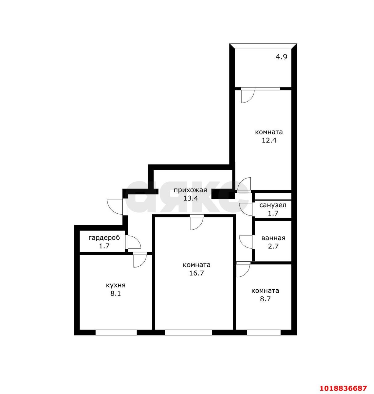 Фото №13: 3-комнатная квартира 71&nbsp;м², 1/11&nbsp;эт. - Краснодар, Центральный внутригородской округ, мкр. Табачная Фабрика, ул. Ипподромная, 53