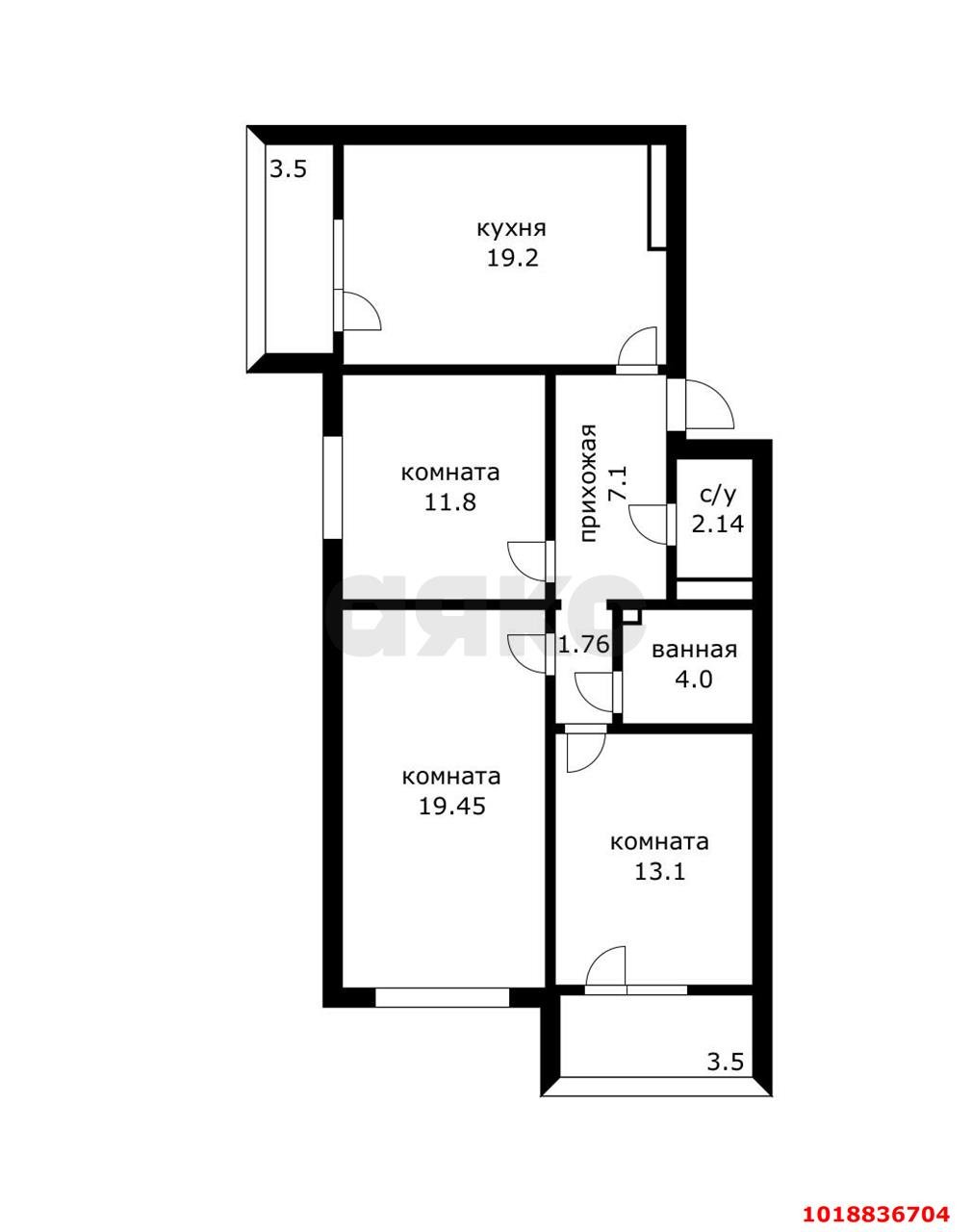 Фото №10: 3-комнатная квартира 85&nbsp;м², 15/16&nbsp;эт. - Краснодар, Прикубанский внутригородской округ, мкр. Восточно-Кругликовский, ул. Генерала Трошева, 47