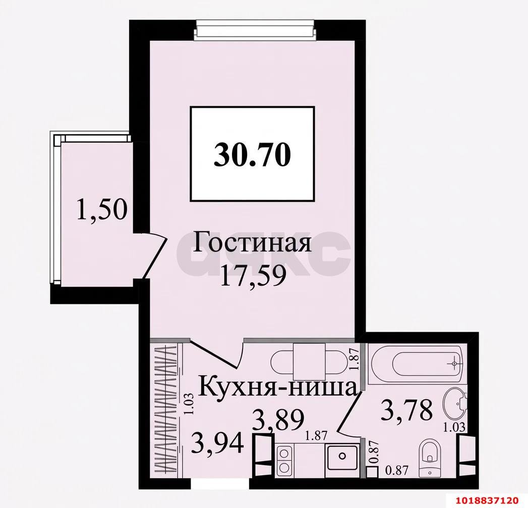 Фото №8: Студия 31&nbsp;м², 9/24&nbsp;эт. - Краснодар, Карасунский внутригородской округ, мкр. ЖК Сказка Град, ул. имени В.Н. Мачуги, 166А